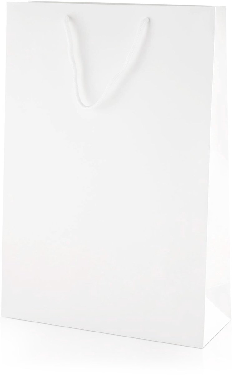 Omgoods - Set van 30 Luxe Witte Cadeautassen met Touwhandvat