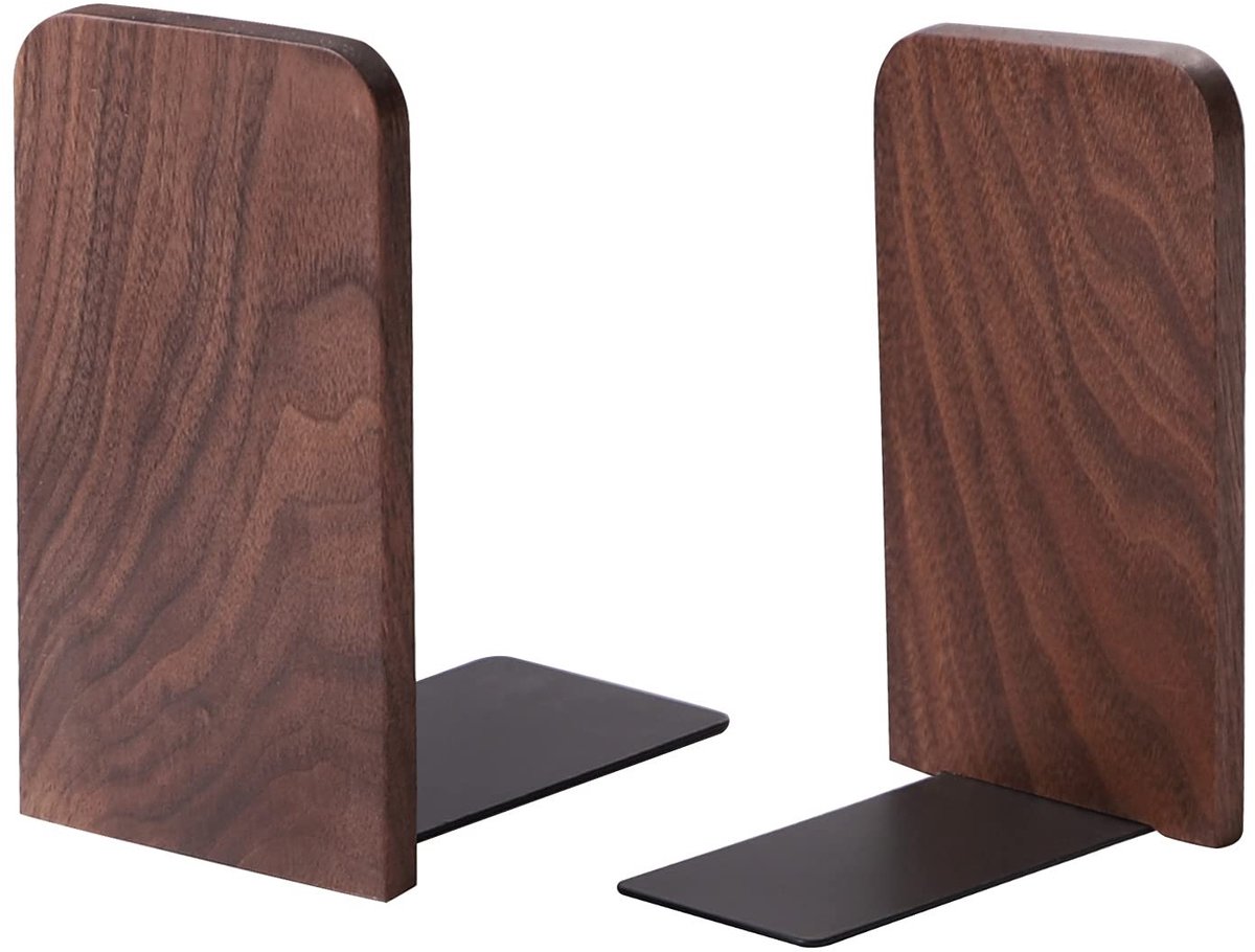 Omgoods - Houten Boeksteunen Set voor Decoratie en Organisatie