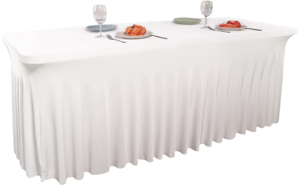 Omgoods - Stretch Tafelrok voor Rechthoekige Tafel 183 x 75 cm
