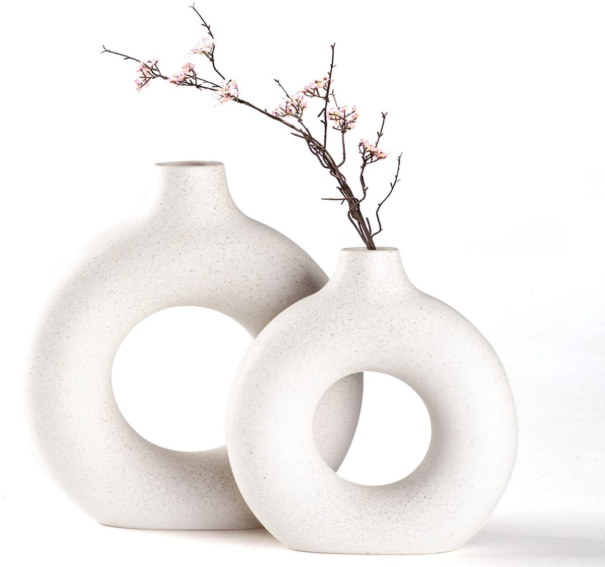 Omgoods - Set van 3 Handgemaakte Keramische Vazen voor Drogen Bloemen