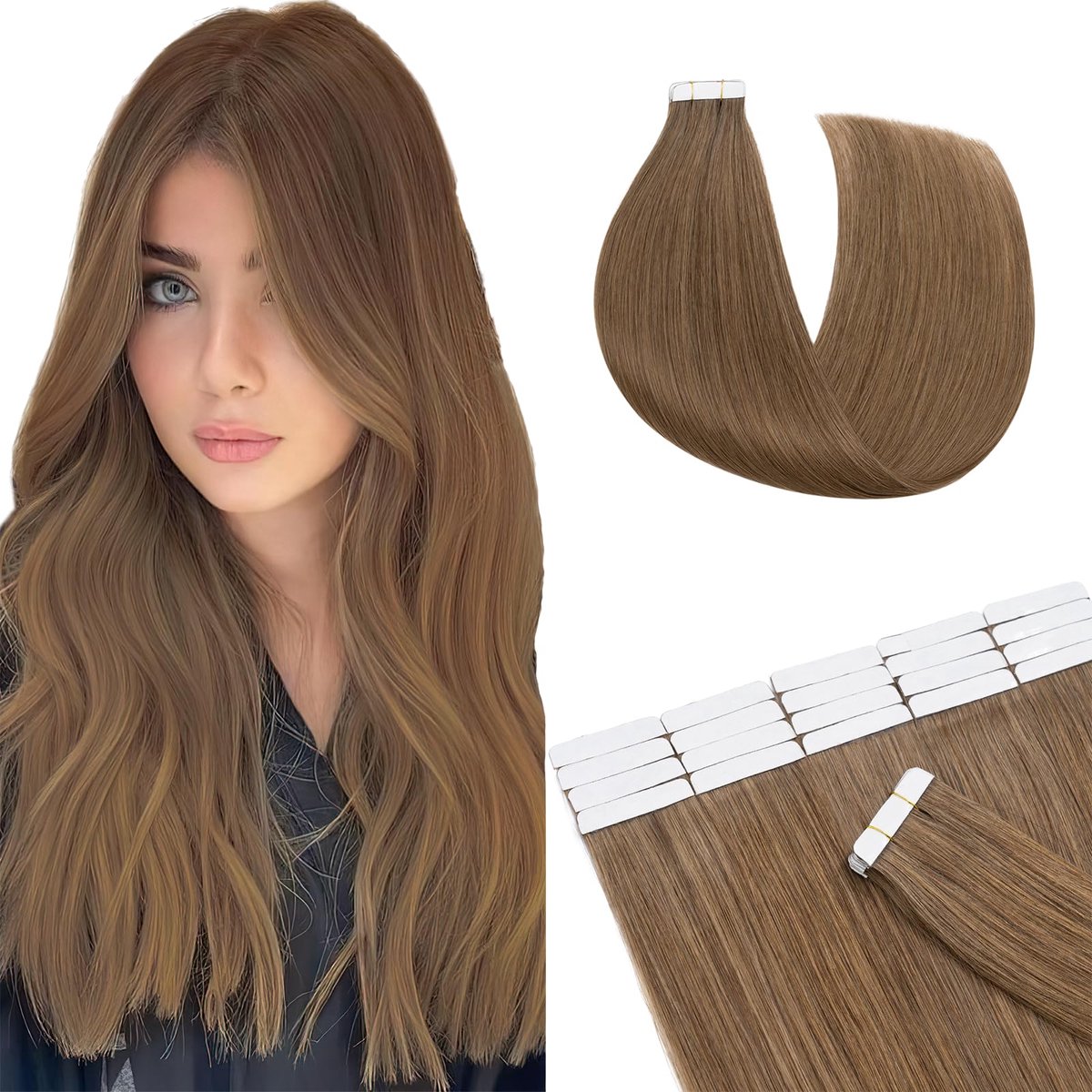 Omgoods - Tape-in Extensions Menselijk Haar - 100% Remy Haar 20 Wefts