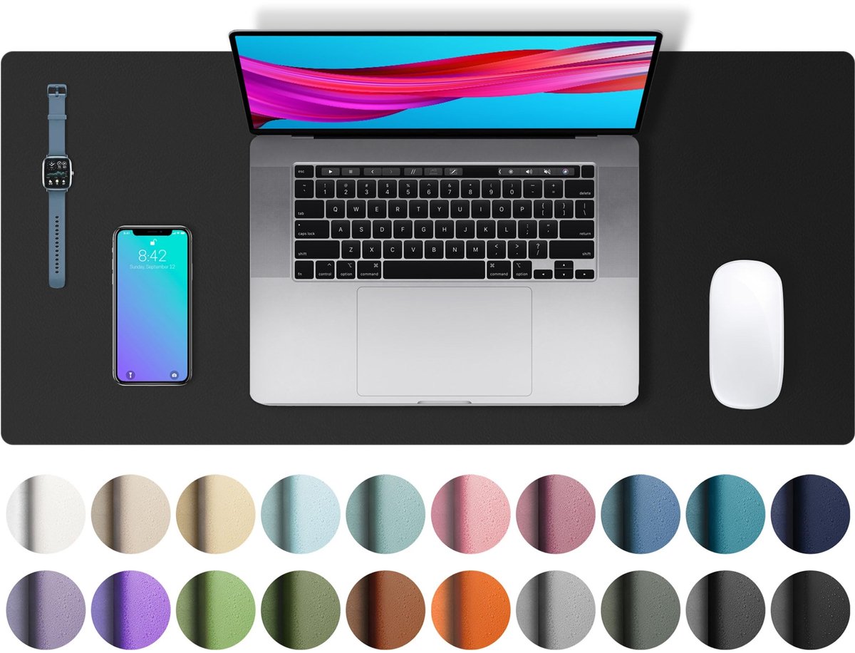 Omgoods - PU Leren Bureau Onderlegger 60x35cm Zwart