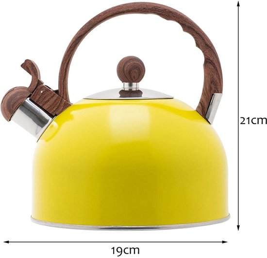 Roestvrijstalen Fluitketel - Waterkoker Camping - Koken Buiten - Snel Kokend Water - 25 Liter Capaciteit - Geel — afbeelding 5