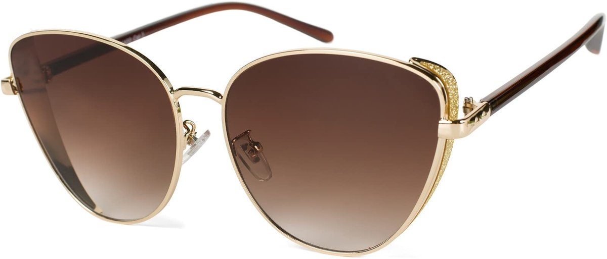 Omgoods - Dames Cateye Zonnebril met Glitters
