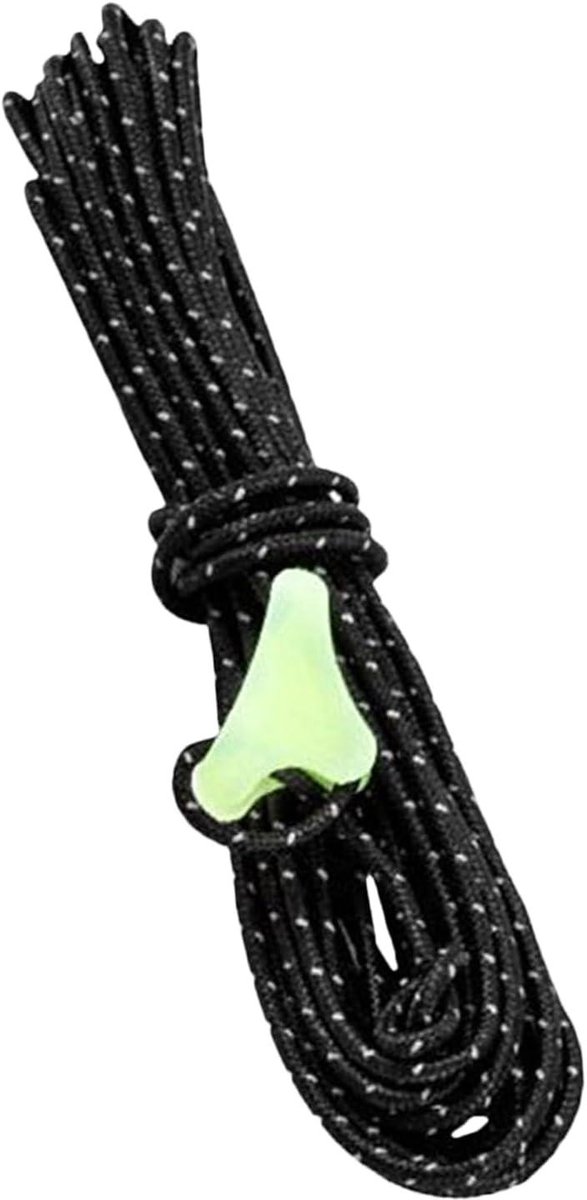 Scheerlijnen Met Spanners - Windtouw Spanlijnen - Tent Opzetten - Hoogreflecterende Vezels - 4 Meter - Zwart