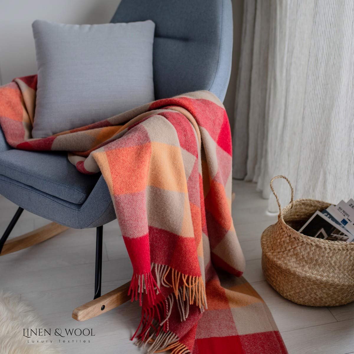Omgoods - Katoenen en Wol Plaid in Ruitpatroon voor Comfort