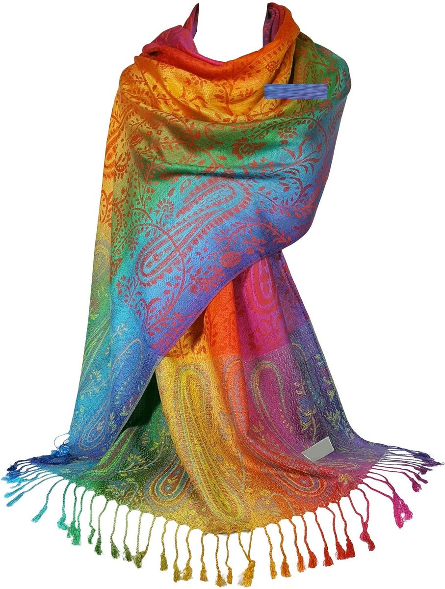 Omgoods - Zachte Pashmina Sjaal met Paisley Design voor Dames
