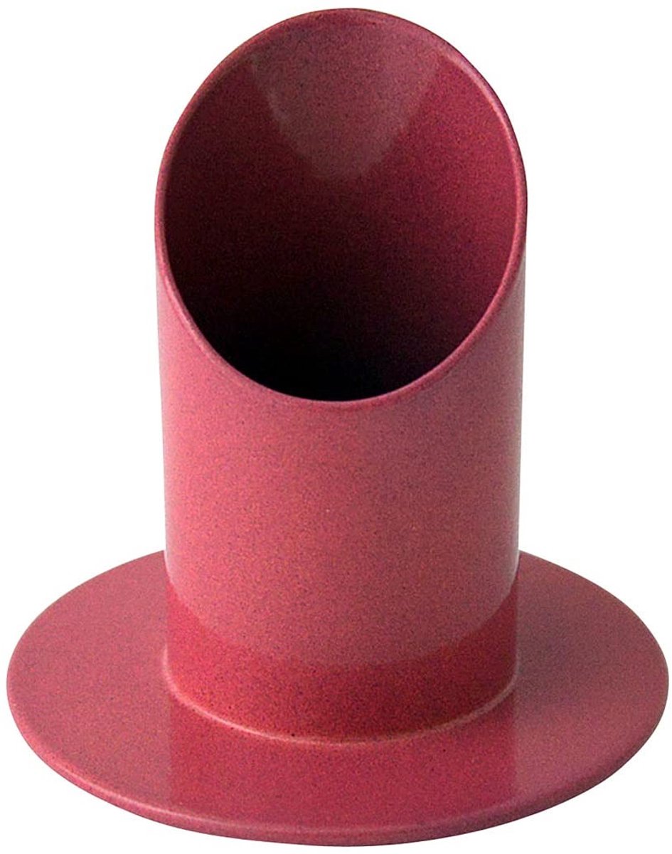 Omgoods - Rode Kaarsenhouder van IJzer voor Kaarsen met 4 cm Diameter