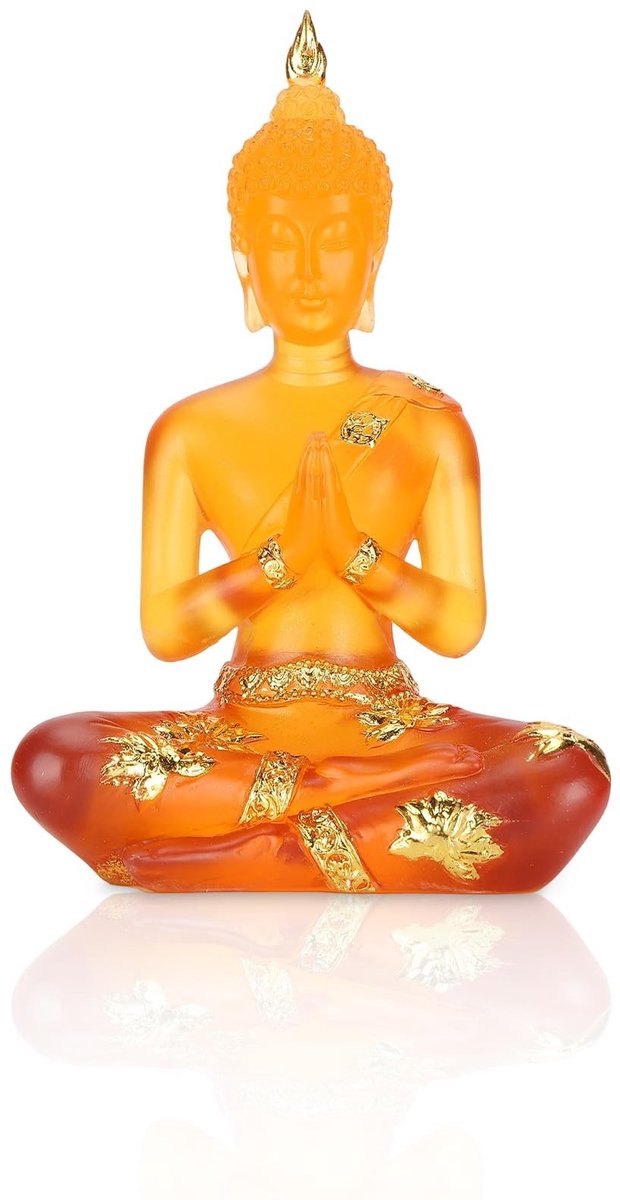 Omgoods- Boeddhabeeld Hoge Kwaliteit - Zittend Beeldje - Sculptuur - Hars - Decoratie - 18x11.5x6cm