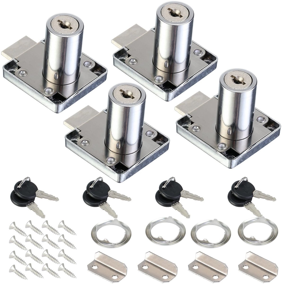 Omgoods - 4 Stuks Meubel Slot met Universele Sleutels voor Veiligheid