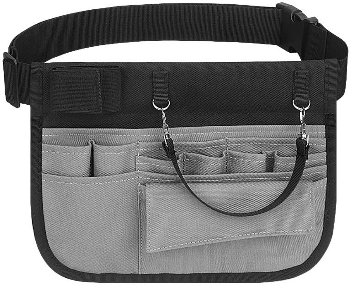 Omgoods - Verpleegsters Tas met Multiple Pockets en Magneet Sluiting Grijs