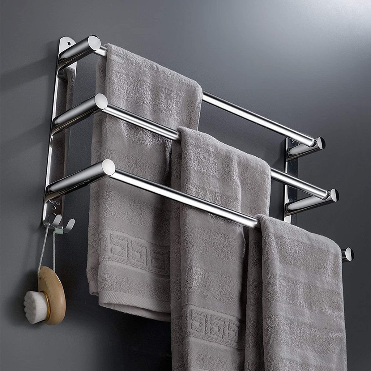 Omgoods - Uitbreidbaar Handdoekrek 43-78 cm - zonder Boren