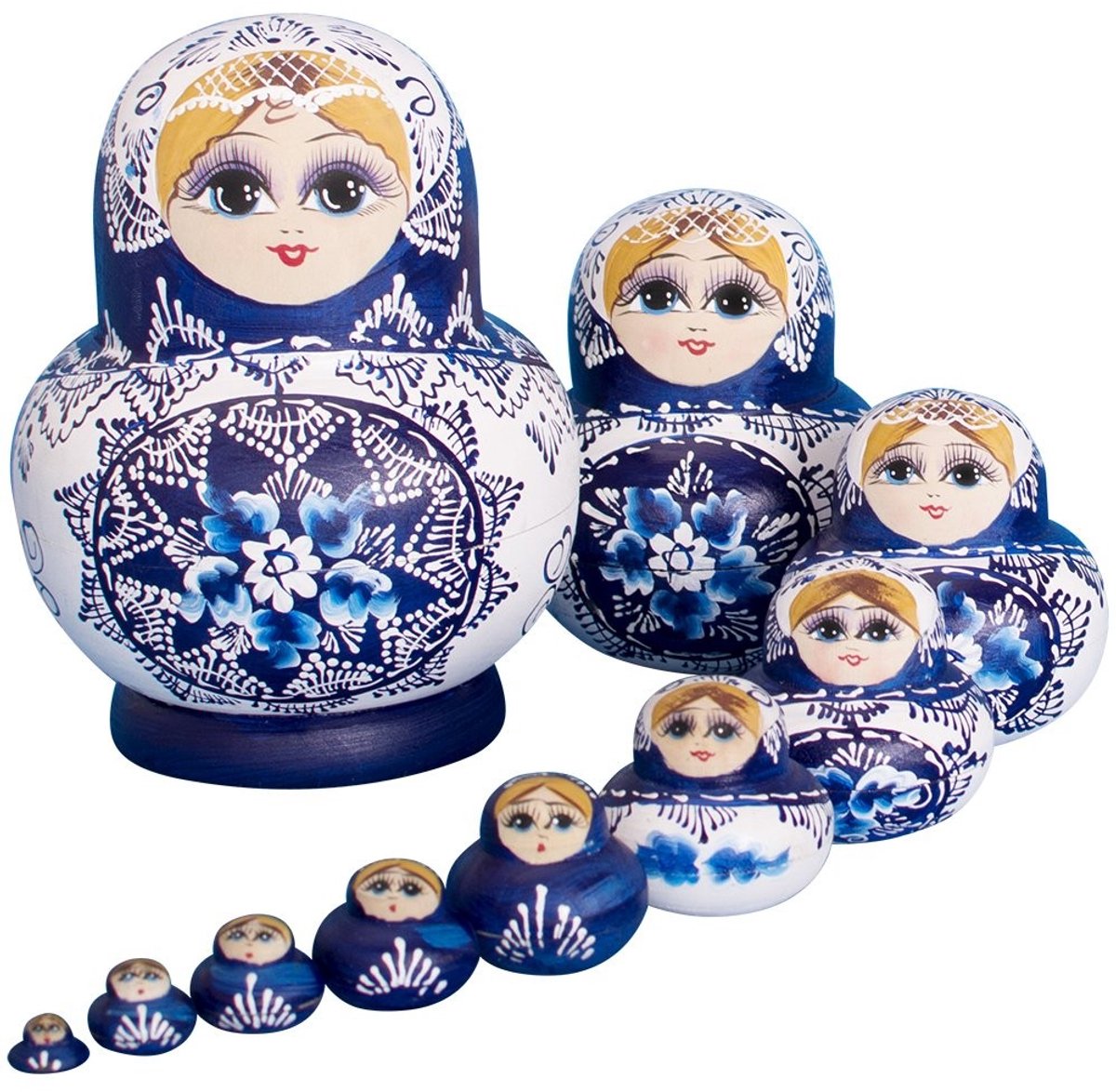 Omgoods - Handgemaakte Russische Matryoshka Poppen Set (10 Stuks)