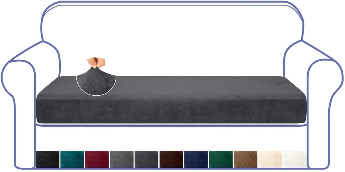 Omgoods - Luxe Velvet Sofa Cover voor 3-zitsbank, Grijs