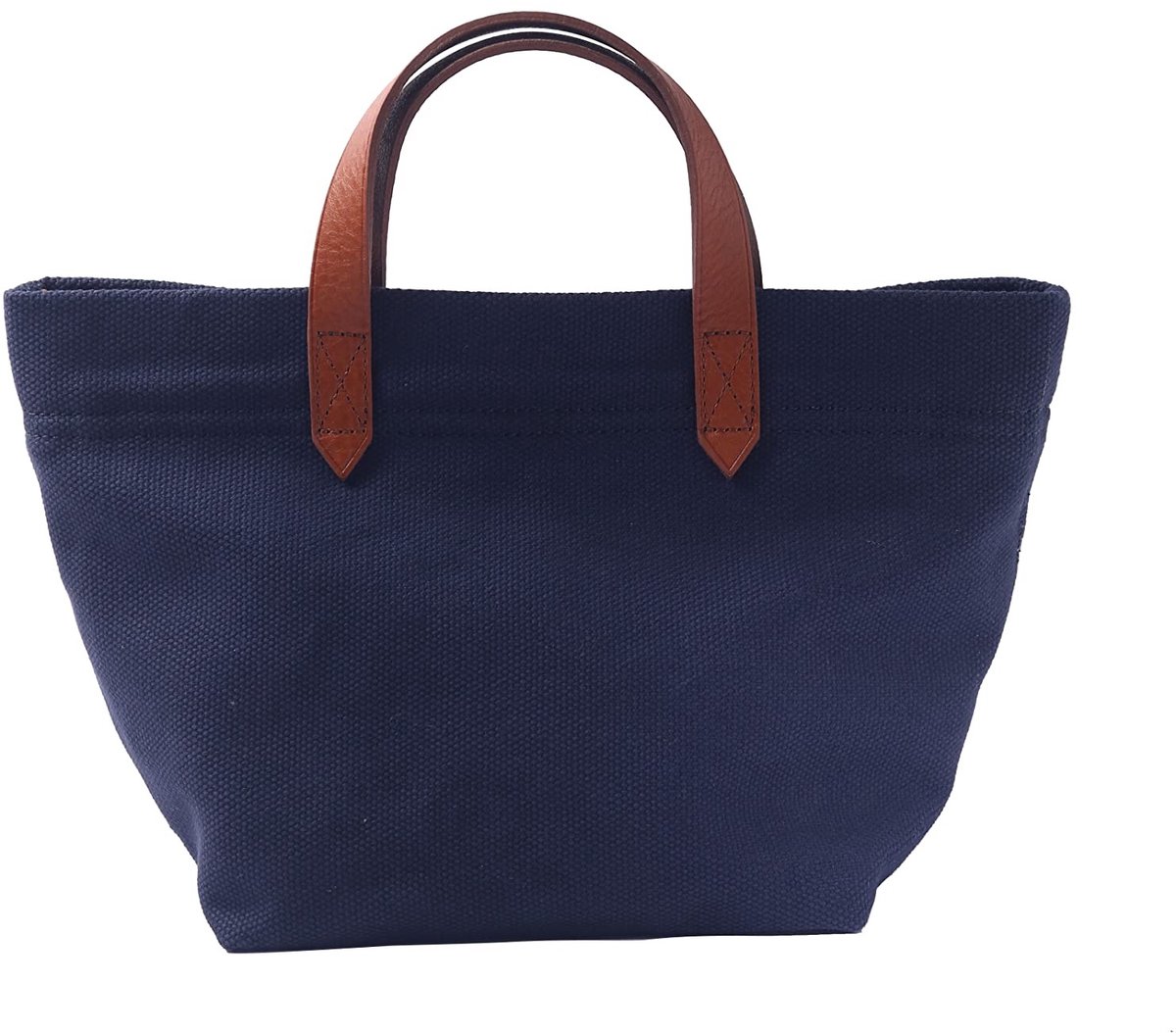 Omgoods - Donkerblauwe Katoenen Canvas Tote Bag, Middelgroot