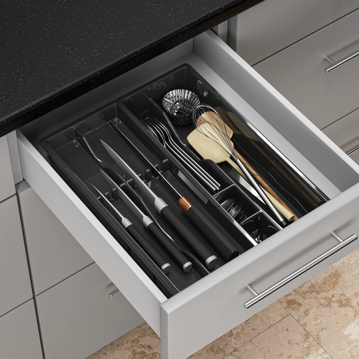 Omgoods - Besteklade Organizer van BPA-vrij Plastic met 7 Compartimenten