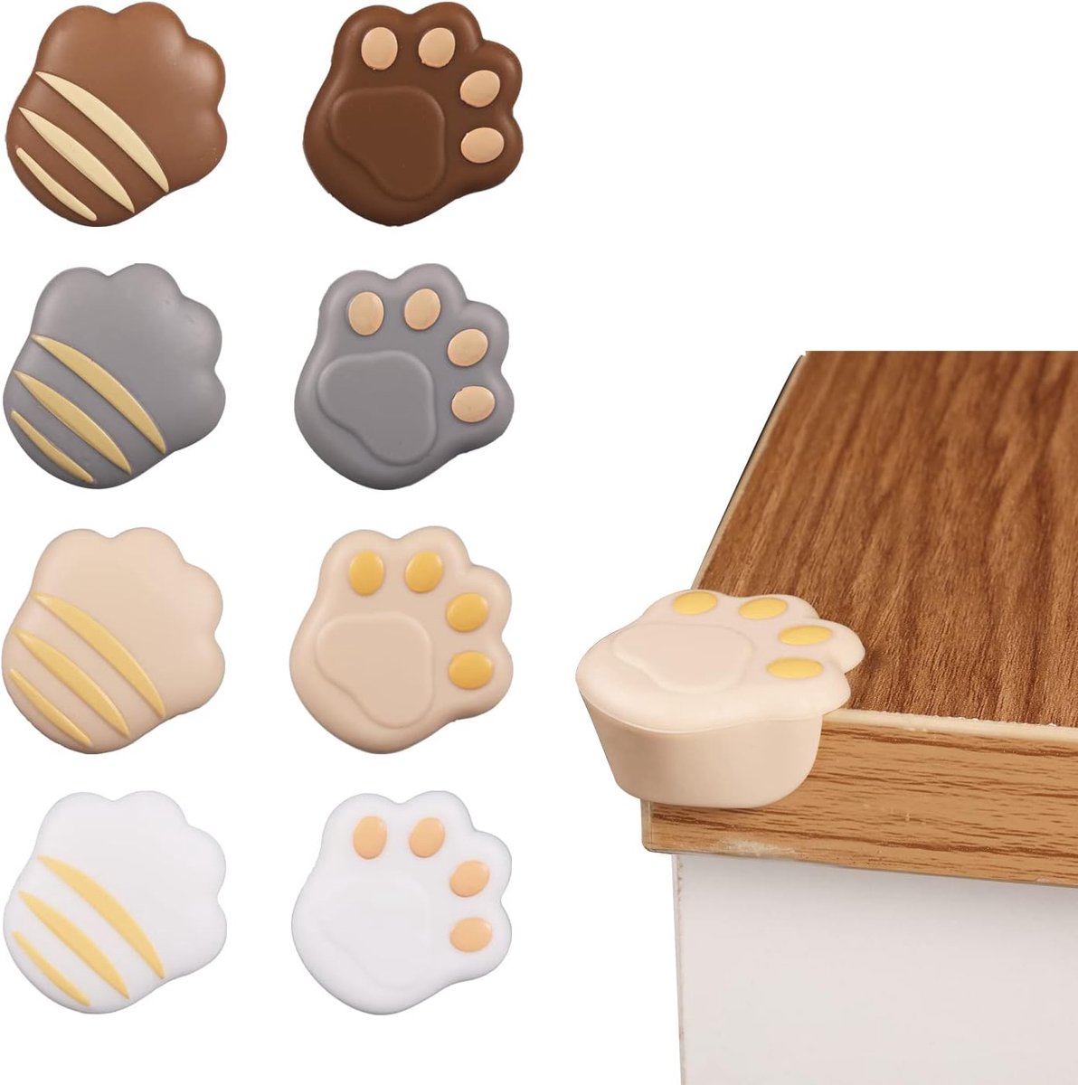 SnelShoppen - 8-stuks Baby Hoekbeschermers, Schattige Tafel Hoekbeschermers, BPA-vrij Zachte Siliconen Hoekbeschermers voor Meubels, Veiligheid voor K