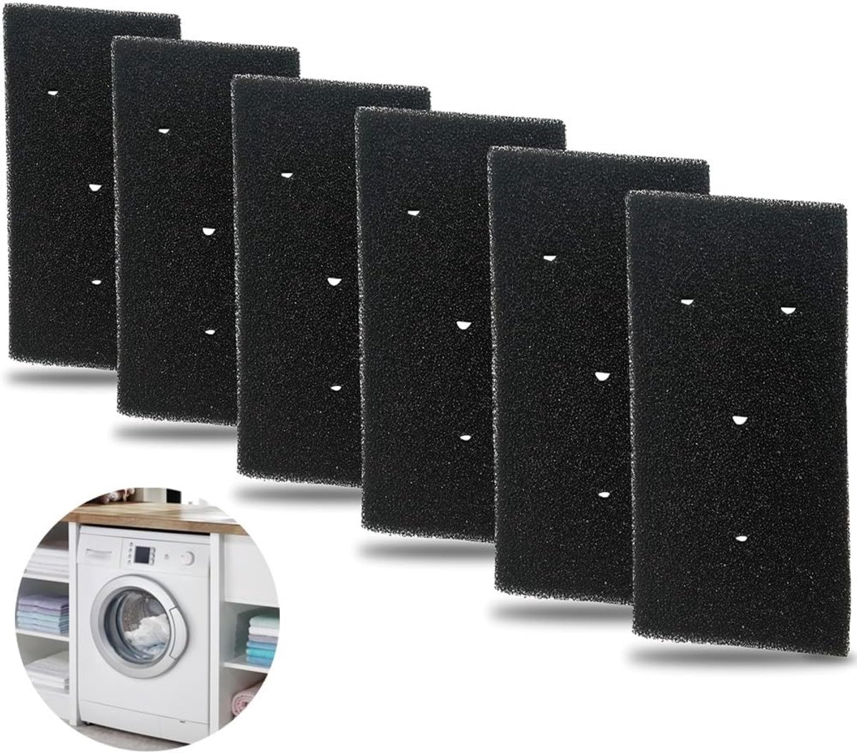 SnelShoppen - Filter voor Wasdroger, 6 Stuks, Condensdroger Filter Mat, Sponzen Filters voor Warmtepomp Droger, Ideaal voor Huishoudens