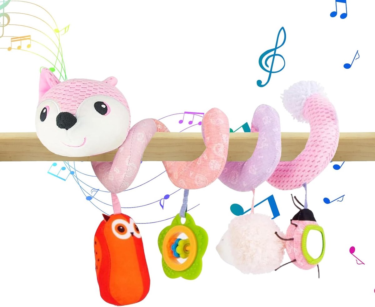 SnelShoppen - Spiral Pram Toys voor Baby's, Hangende Speelgoed voor Kinderwagen en Autostoel, Muziekdoos, Kleurig Baby Speelgoed voor Baby Jongens