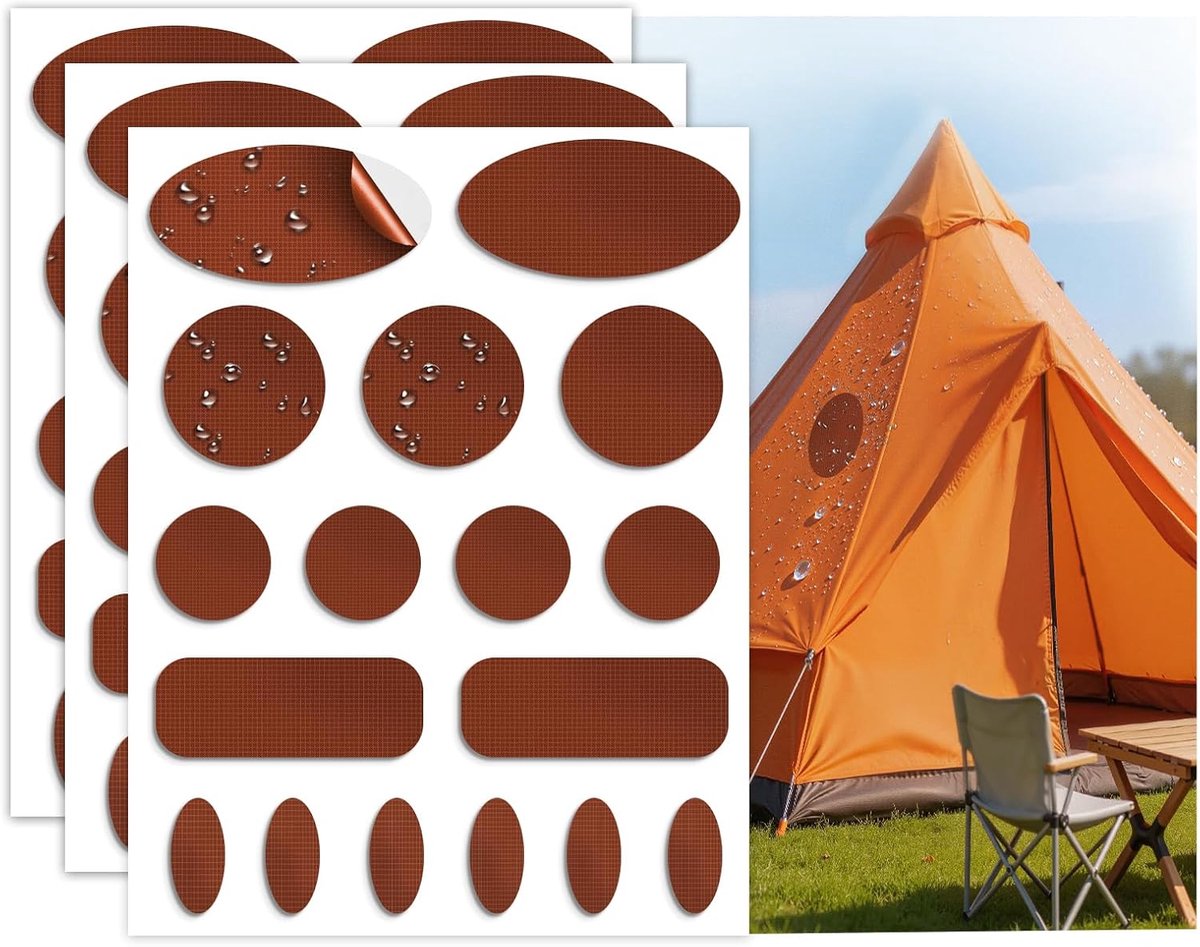 Reparatietape voor jassen 51 stuks - nylon zelfklevend - ronde en ovale vormen - herstel gaten in kleding - ShopVlot