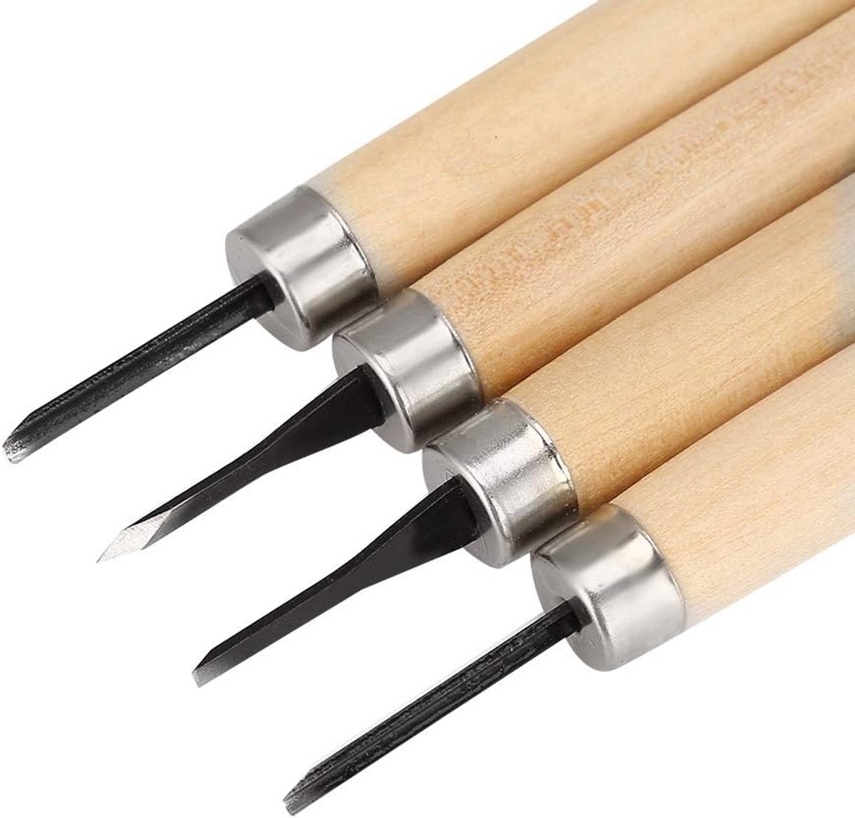 4 Piece Wood Cutting Knife Manual Sharpener Rubber Stamp Detail Cutting Knives Carving Tools Set (Number One) - ShopVlot