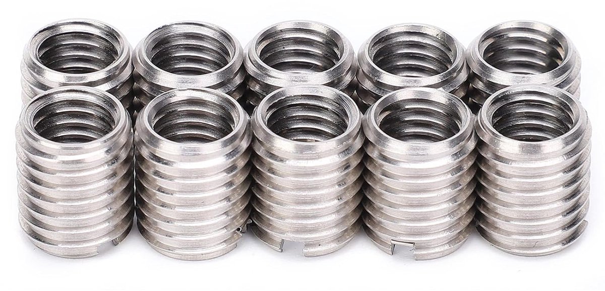 SnelShoppen - 10 Stuks M8 naar M10 Draad Invoegstuk, RVS Vrouwelijk Draad M8 x 1.25, Mannelijk Draad M10 x 1.5, Reparatie Insteekmoer voor Meubelproje