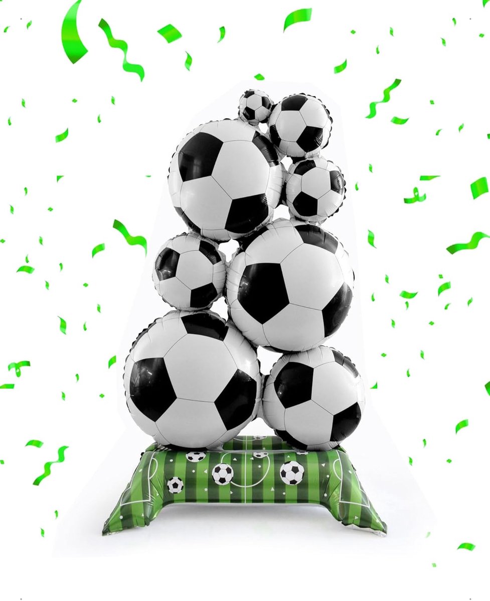 Voetbalballon 150 x 83 cm - Aluminium - Uniek design - Ideaal voor voetbalfeest - ShopVlot