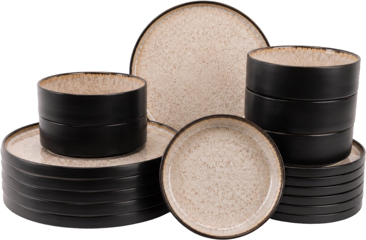 Palmer - Serviesset - Coco - Porselein - 6 Personen - Créme - 18-delig