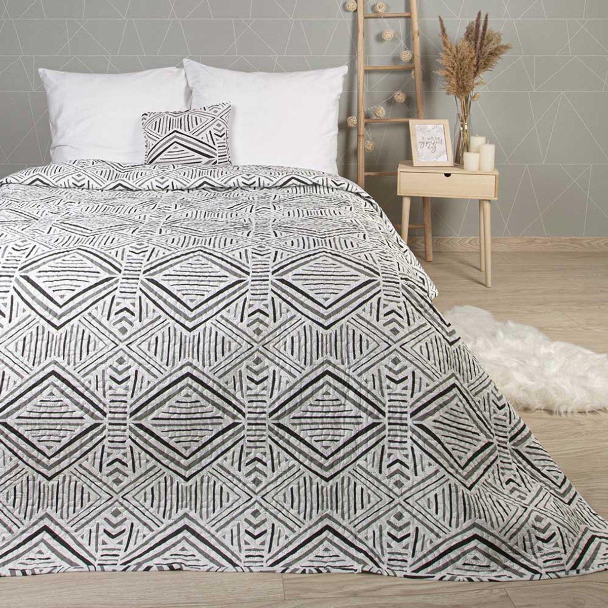 Darymex Tarik Decoratieve Kussenhoes 40x40 cm - Decoratieve Ruiten - Zachte Microvezel (100 g/m²) - Sierkussenhoes - Met Hoteloverslag - Hypoallergeen - 1 Stuk