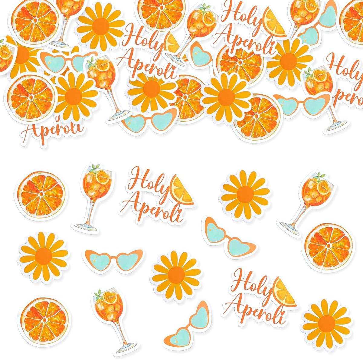100 stuks Aperol citroen-konfetti, Aperol glanz tafel deco, citroen deco verjaardags konfetti, groot 6,3cm Aperol - ShopVlot