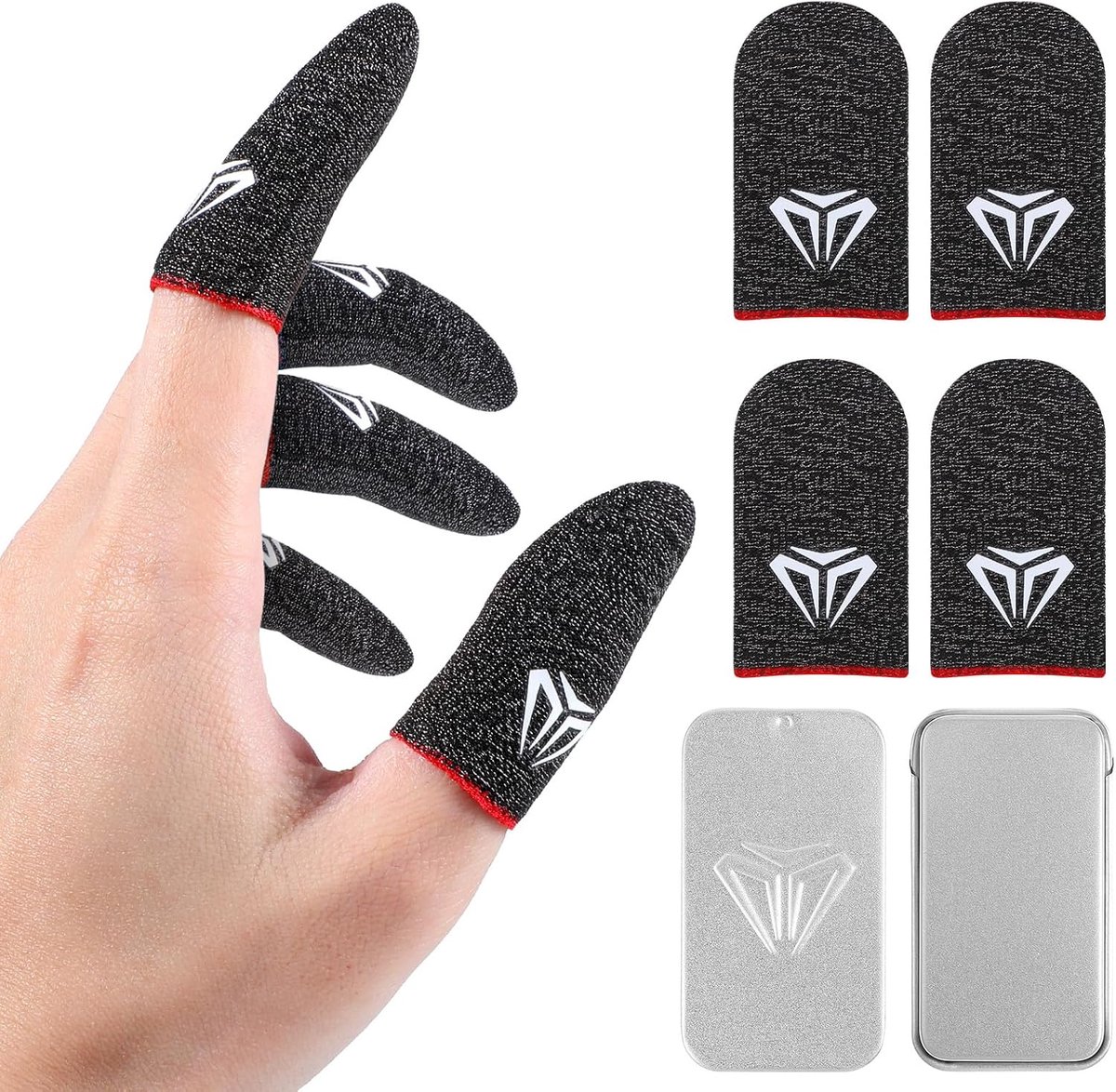 Mobiele gaming vingerhandschoenen - 4 stuks - zilvervezel - optimale precisie en controle - ShopVlot