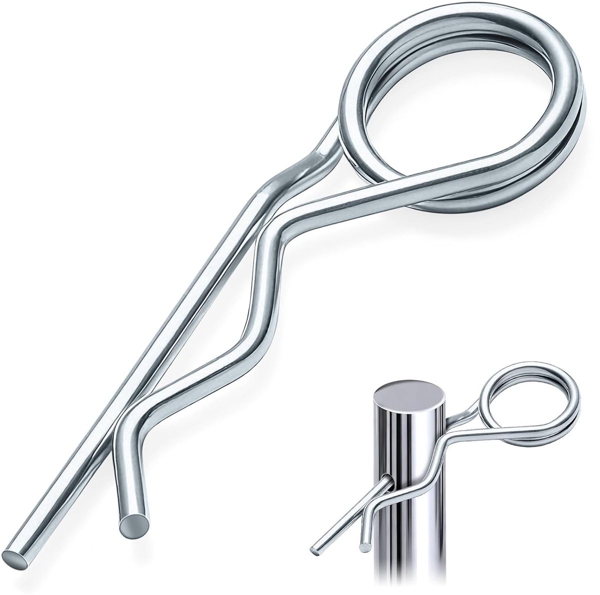 2.5 x 65 mm, 20 Pcs Spring Plugs, Double Spring Plugs, Spring Bars for Agricultural Machinery, Trailers, Garden Tools - ShopVlot