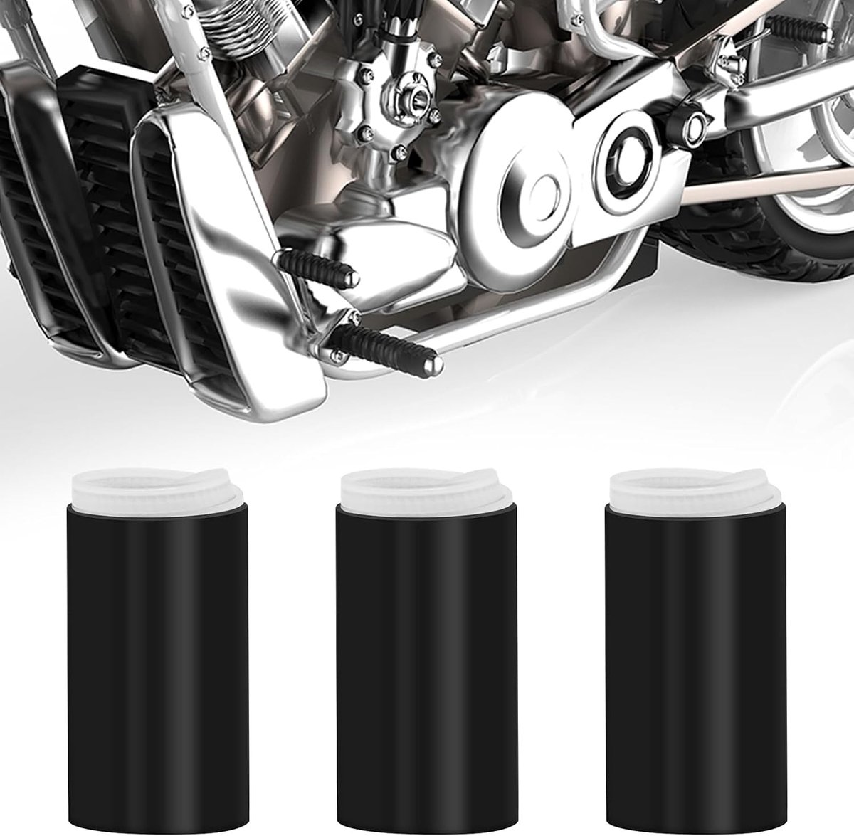 SnelShoppen - 3-delige Motor Schakelaar Beschermhoes - Silicone Rubber Schakelcover - Bescherming tegen Slijtage en Vuil - Voor Motorfiets - Zwart