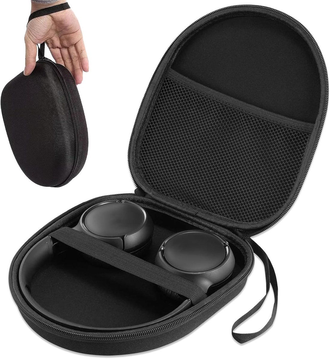 Headphone Bag Headphone Bag Black EVA Easy to Carry Headphone Bag 19 x 21 x 6 cm for Headphone Sizes - ShopVlot