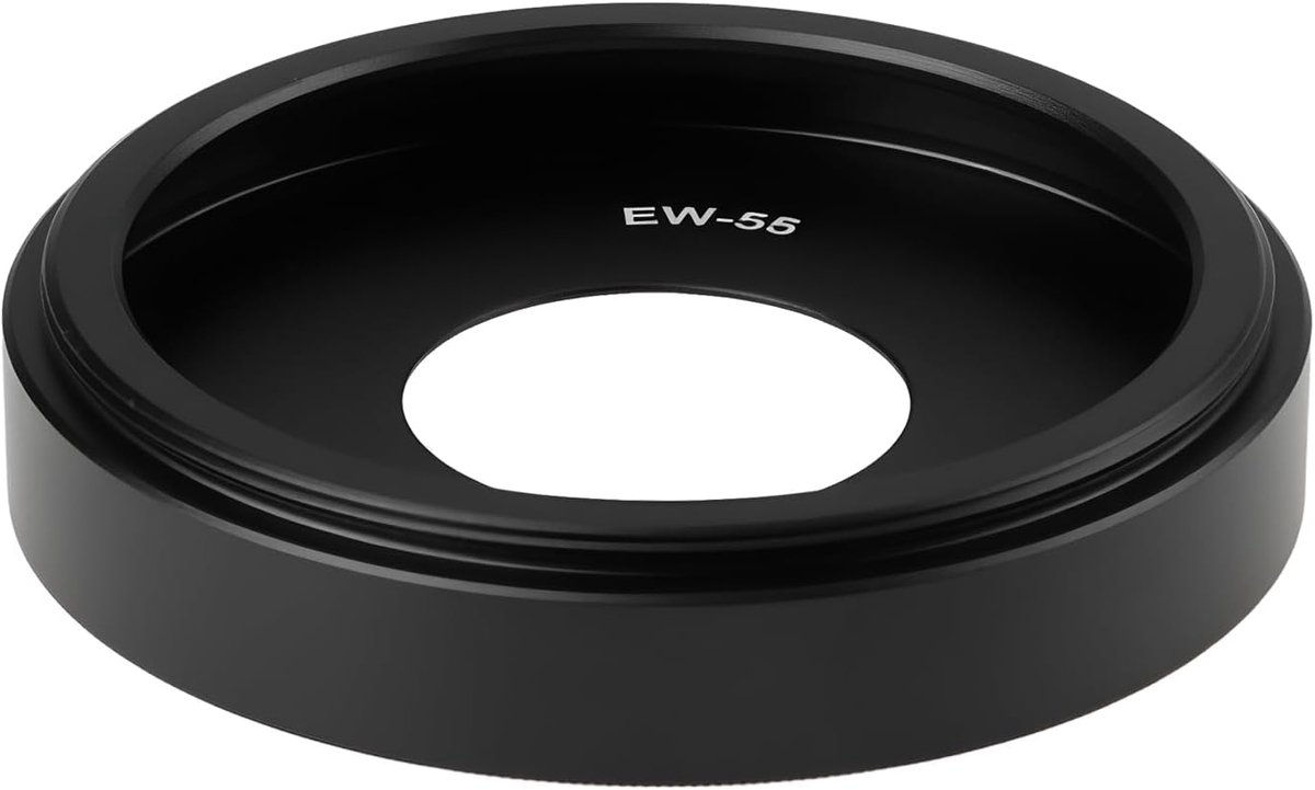 Create idea Round Metal Lens Hood EW-55 Compatible with Canon RF 28mm f/2.8 stm Olens Black - ShopVlot