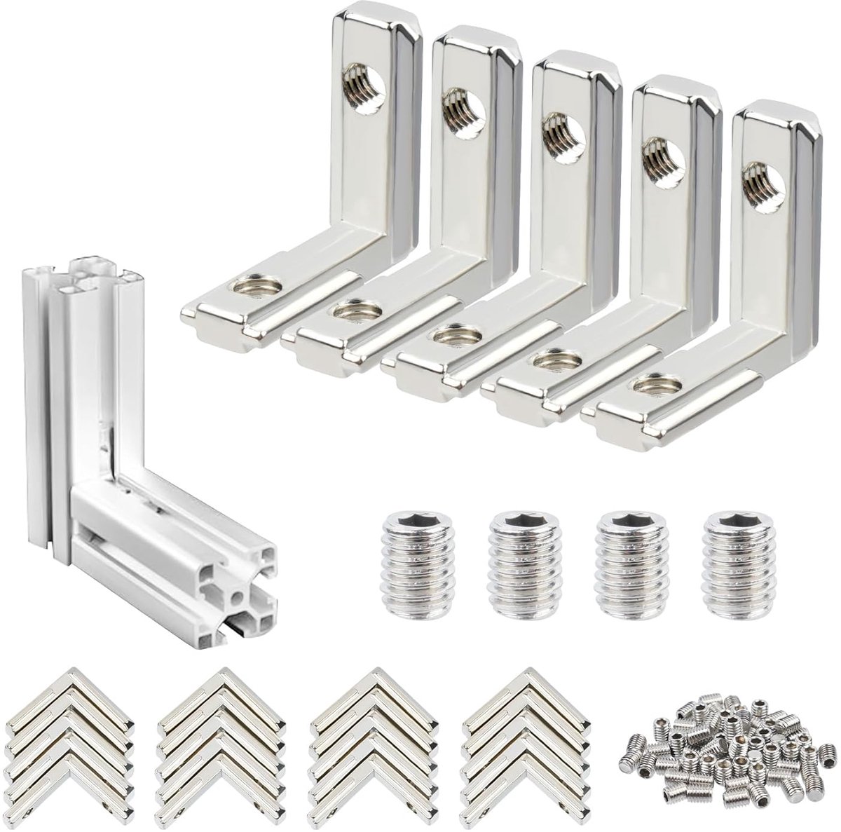 Aluminium profiel 90° hoekverbinder - 25 stuks - T-sleuf connector - Duurzaam en sterk - ShopVlot