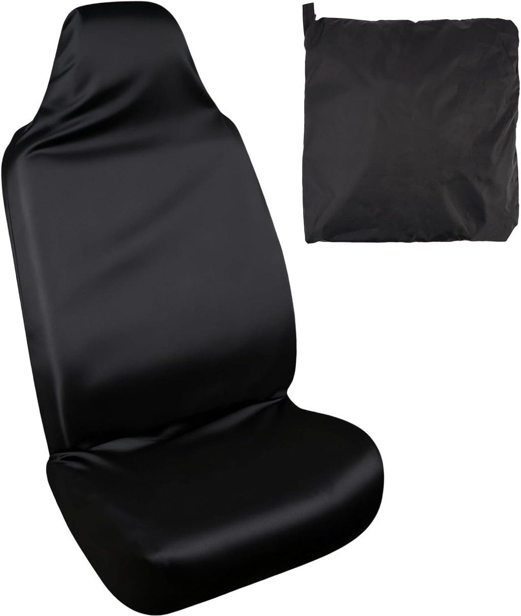 SnelShoppen - Autozetelbescherming Voor Voorstoelen 138x22mm, Universele Zwart Waterdichte Zitplaatsbeschermer Voor Werkplaats, Sport, Huisdieren, Zom