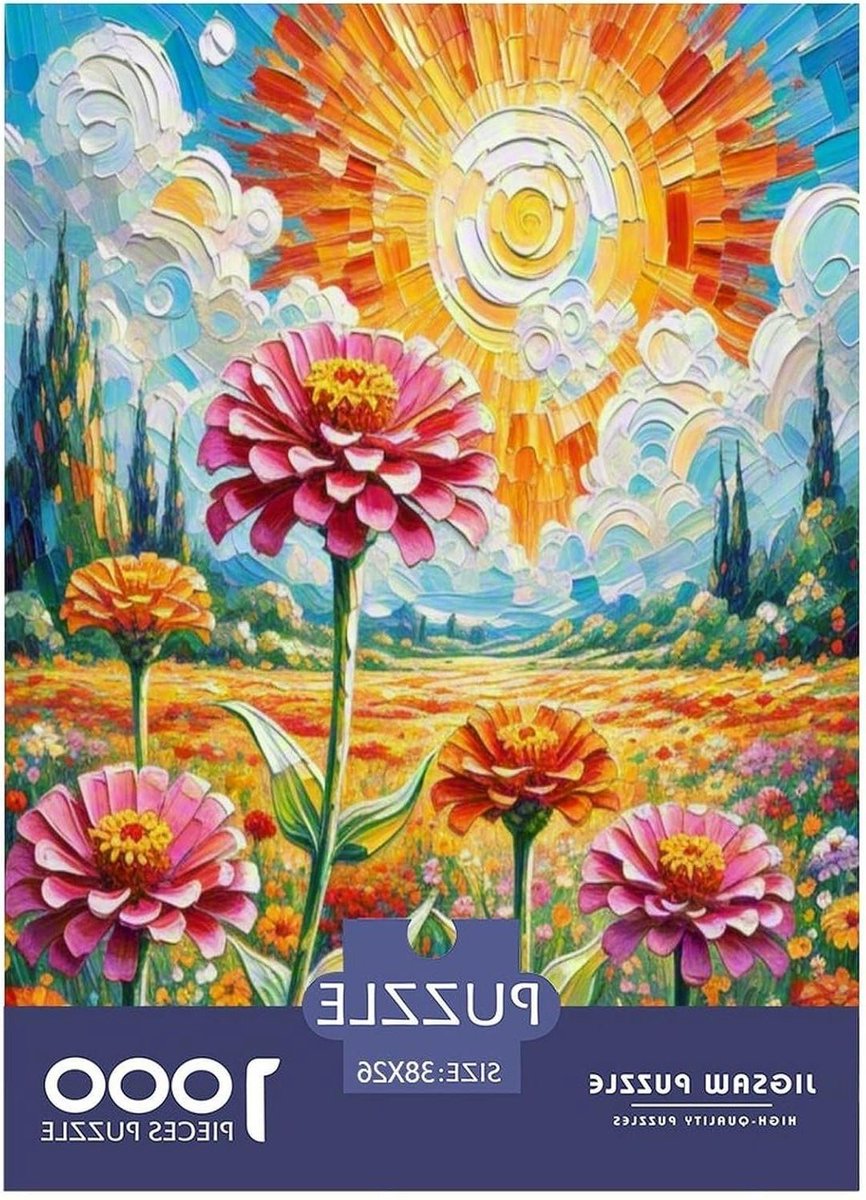 Legpuzzel Zinnia Elegans - Puzzel Volwassenen Kinderen - Ontspannend Tijdverdrijf - 1000 Stukjes - 38x26cm - Stijl 10
