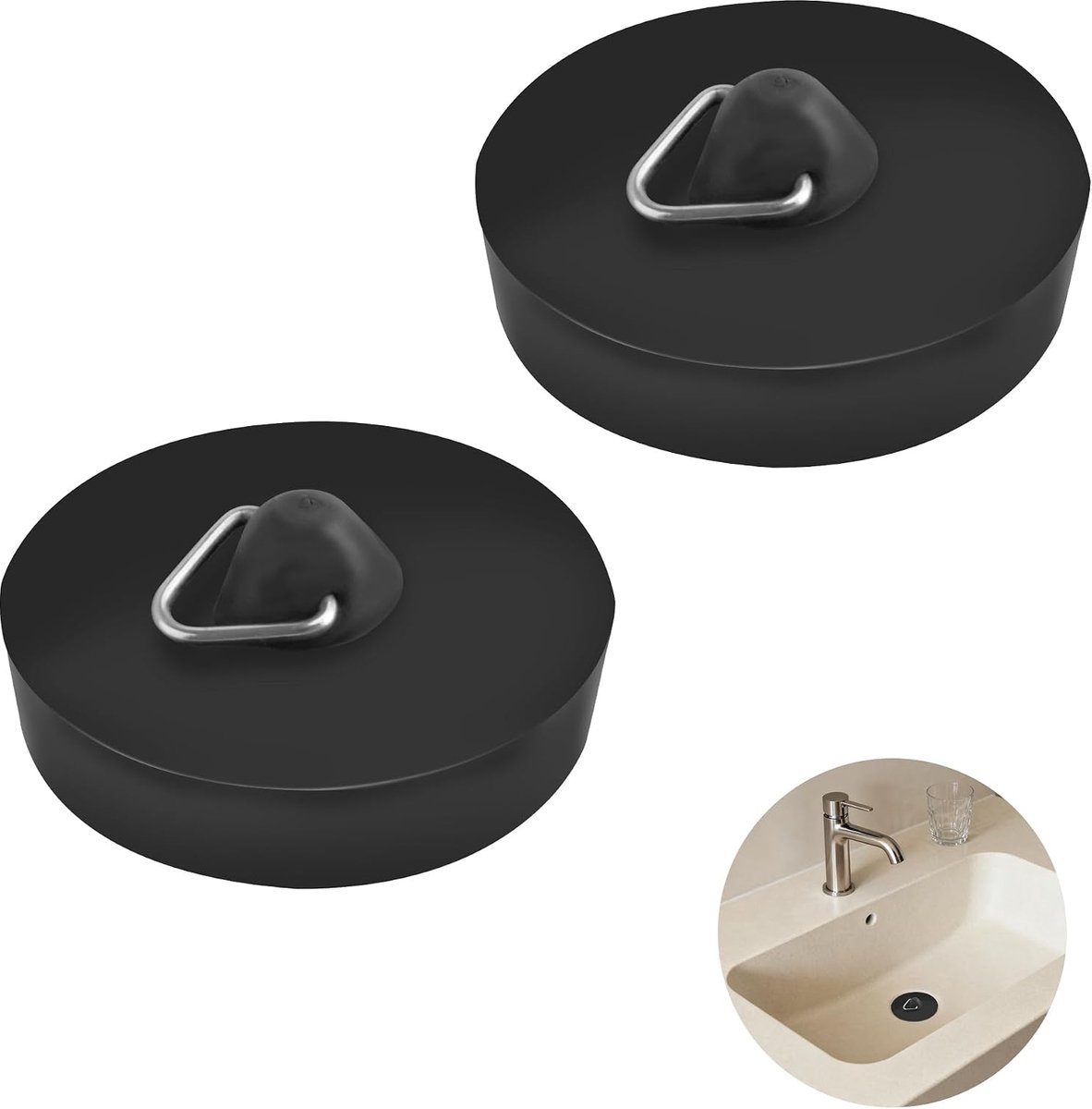 Afvoerplug 4,5cm - Zwart - Universeel - Voorkomt waterverlies en geur - ShopVlot