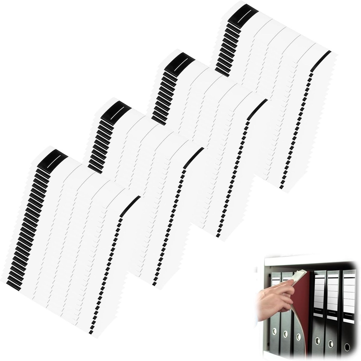self-adhesive file backs 100 pieces, 19×5.4 cm wide self-adhesive file backs for 8cm folders, writable self-adhesive - ShopVlot