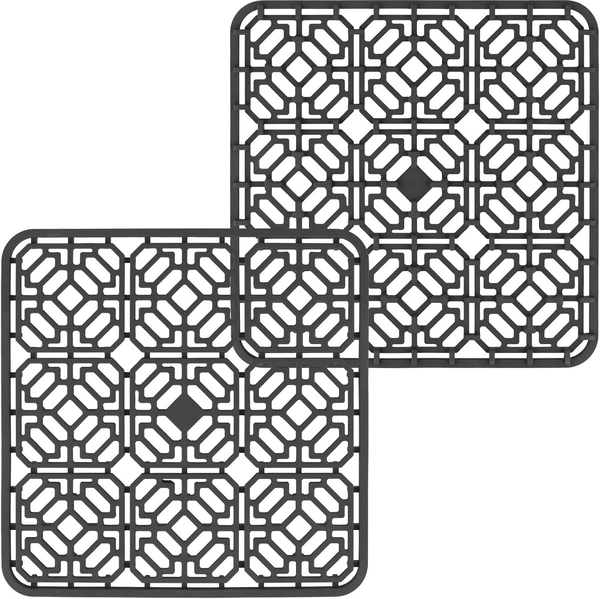 Silicone afvoer mat 30x30cm - donkergrijs - hittebestendig - beschermt tegen krassen - SnelShoppen