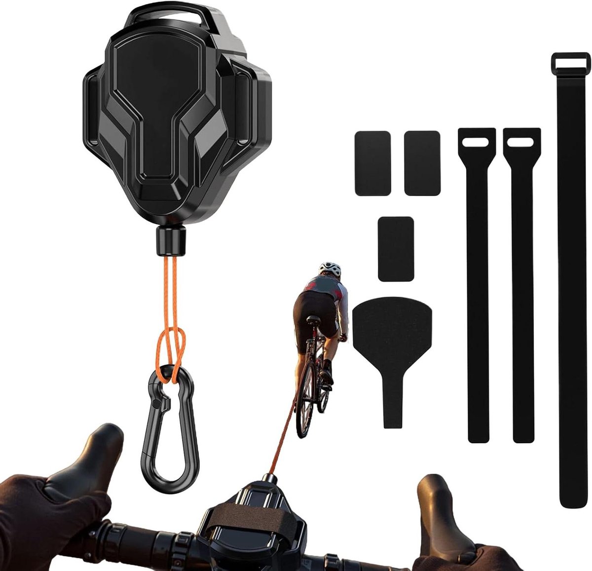 Fiets Sleepkabel - Trekband Fiets - Groepsfietsen - Automatisch Oprolbaar - 2.5 Meter - Zwart