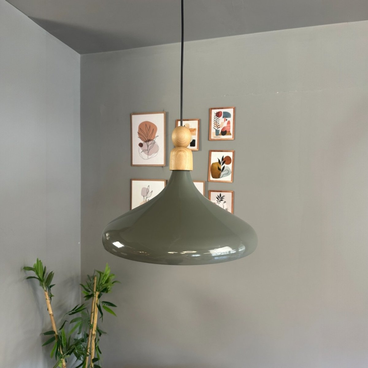 Bamyum Champion hanglamp, industriële Modern stijl, Ø35 cm, groen metalen lamp
