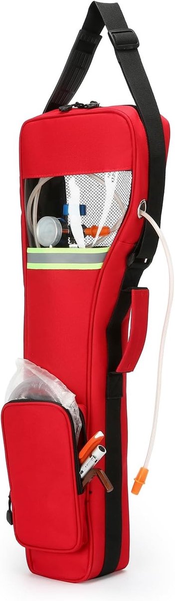 Draagbare Rugtas voor Zuurstofcilinder, Ideaal voor Dagelijks Gebruik, Winkelen en Reizen (Rood, 3L)