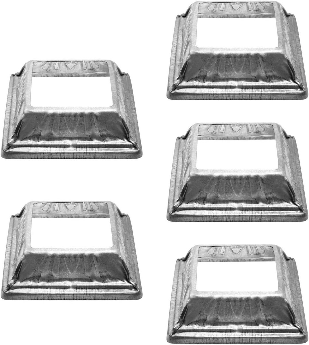 Leuningbasis Afdekking - Paalbeschermer Hek - Hekken Plaatsen - Beschermt Tegen Vocht - 7.5 x 7.5 cm - Zilver