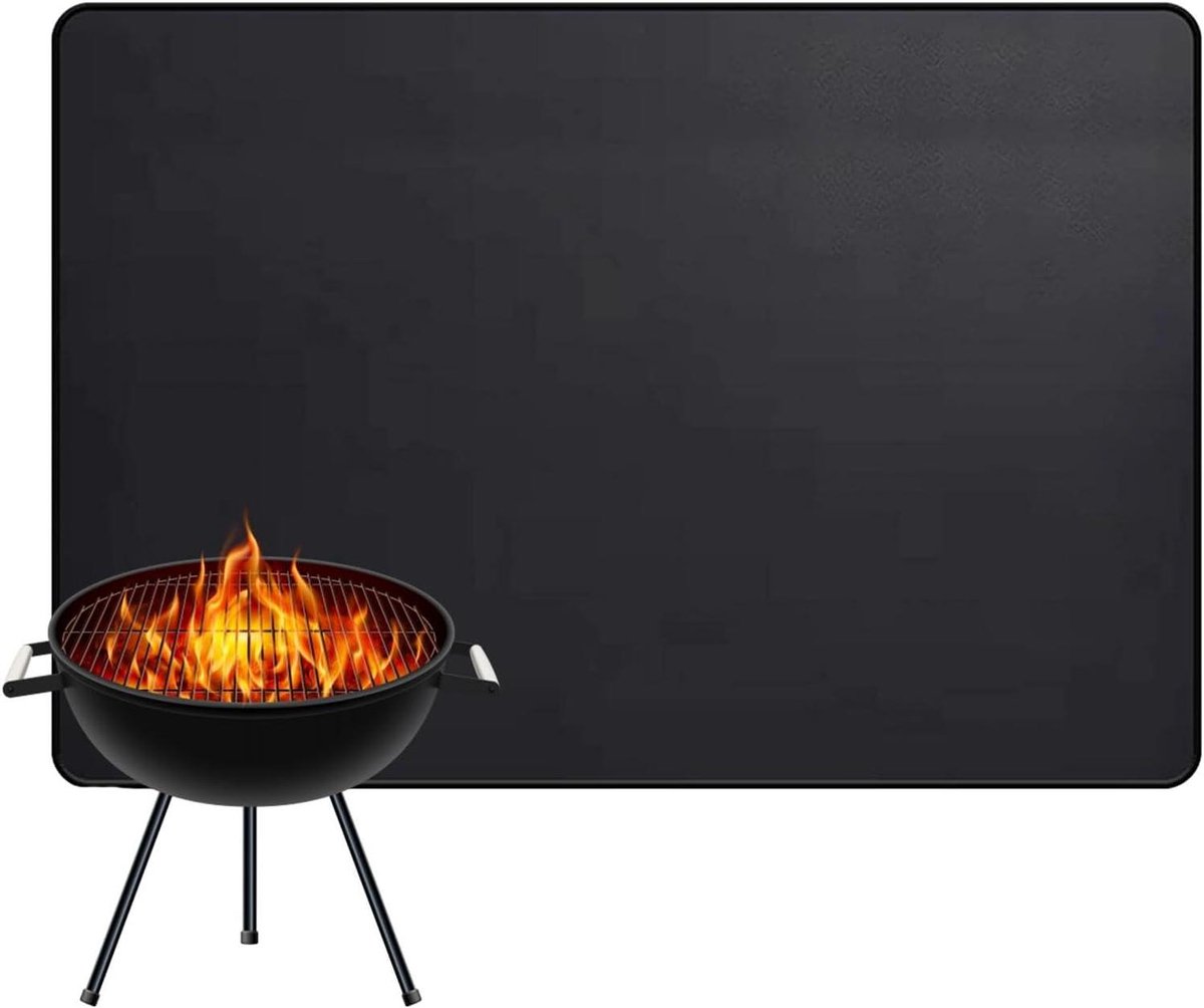 Vuurvaste Haardmat - Vloerbescherming Tapijt - Veilig Grillen - Hittebestendig Glasvezel - 76x122 cm - Meerkleurig