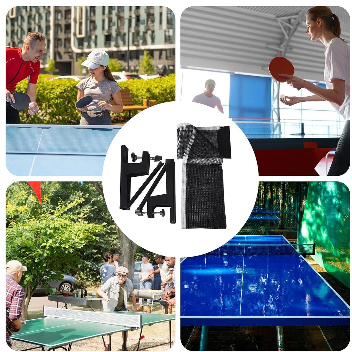 Tafeltennisnet - Pingpong net - Sporten en Spelen - Verstelbare Klem - 1.5 meter - Zwart