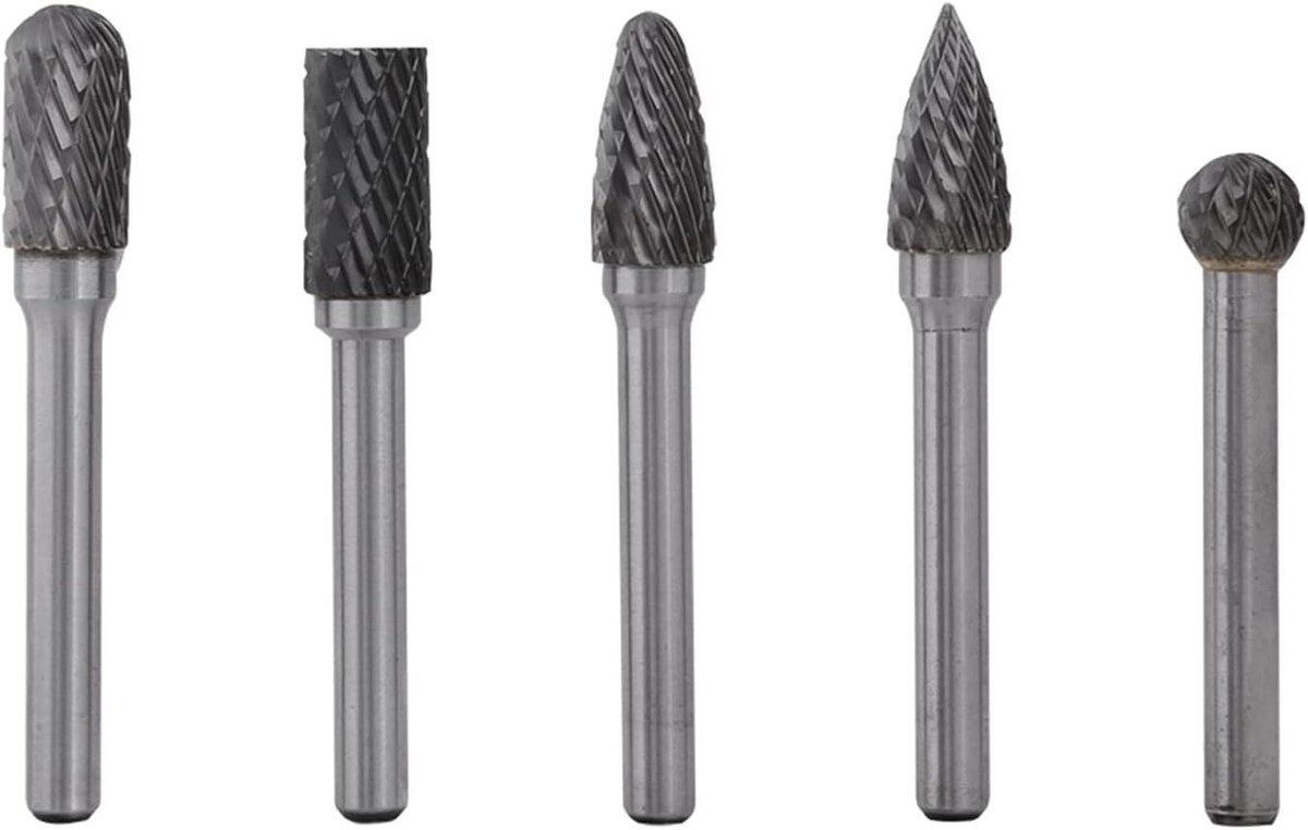 Wolfraamcarbide Frezen - Metaalvijlen Roterend - Metaal Bewerken - Dubbele Snijstrip - 10 mm Kop - Zilver
