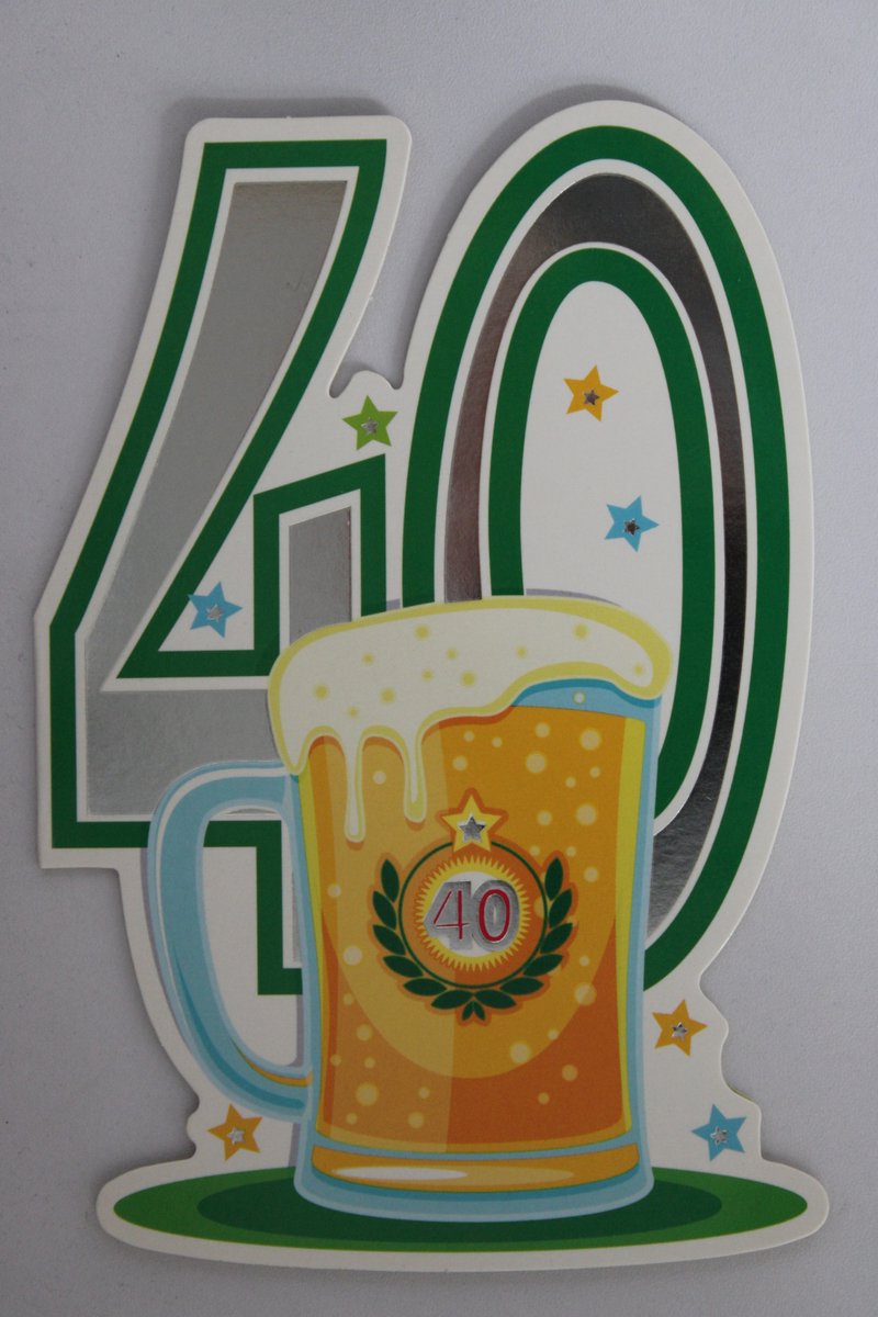 Luxe Wenskaart 40 Jaar - Verjaardagskaart - Leeftijdskaart - Verjaardag - Jarig - Leeftijd 40 - Touche Cards - Kaart - 8717245010177 - Geburtstag - Birthday - Anniversaire - 1 Stuks - In Folie - Gratis Verzonden - Hoge Afnamekortingen - 12x17.5cm