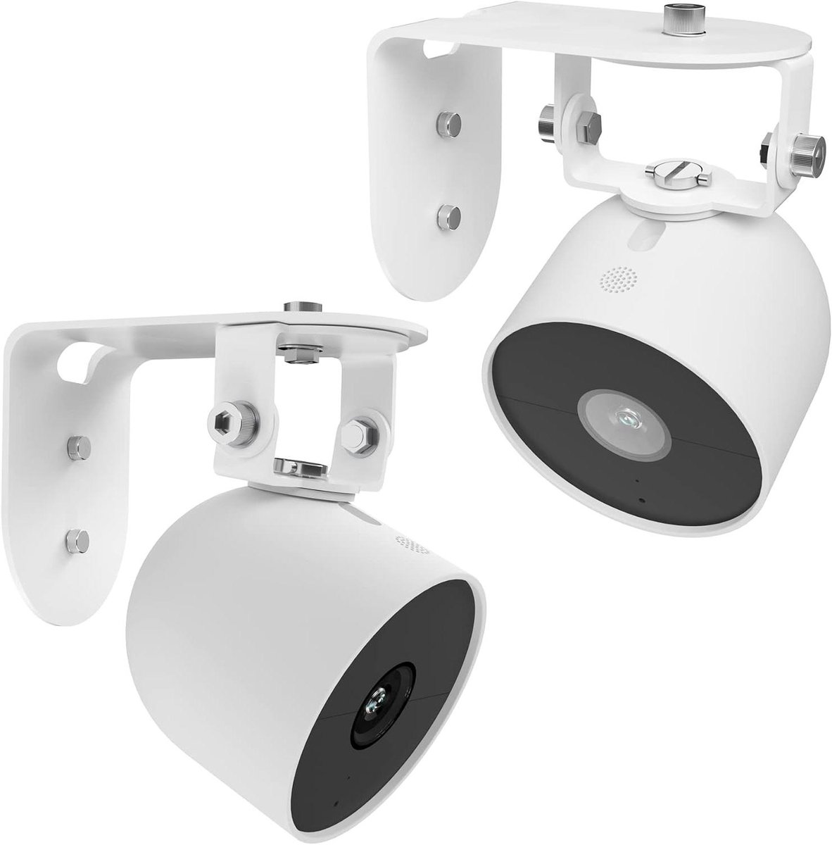 Metalen muurbeugel - Camera houder - Betere kijkhoek - Anti-druppel ontwerp - 2 stuks - Grijs